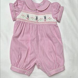 Pink RACHEL RILEY Striped Baby Romper